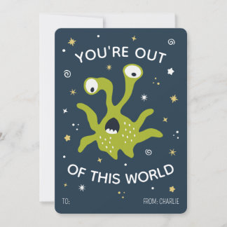 You're out of this world classroom valentines card feiertagskarte