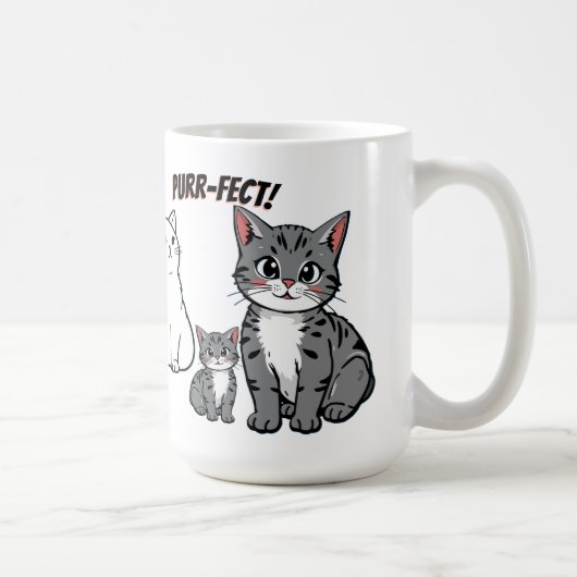 You're Purr-fect Animated Cat and Hearts  Kaffeetasse (Rechts)