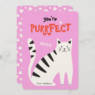 You're purrfect cat classroom valentine's day card feiertagskarte