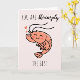 You're Shrimply The Best Cute Kids Valentine's Day Karte