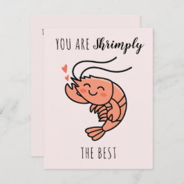You're Shrimply The Best Cute Kids Valentine's Day Mitteilungskarte