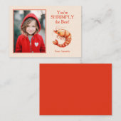 You're SHRIMPLY the Best Kids Valentine's Mitteilungskarte (Vorne/Hinten)