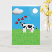 You're Simply MOO-velous Folded Greeting Card Karte (Gelbe Blume)