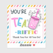 You're Tea-riffic | Cute Tea Pun Gift Idea Aufkleber (Blatt)