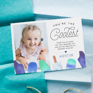 You're The Coolest   Popsicle-Motiv Kinderfoto Dankeskarte