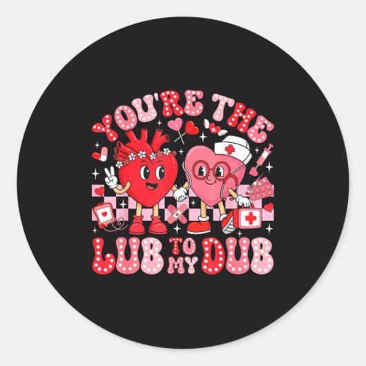 You're The Lube To My Dub Cvicu Valentine Cardiac  Runder Aufkleber (Vorderseite)