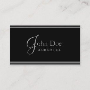 YourJobTitle! Elegante schwarze/silberne Streifen Visitenkarte