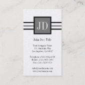 YourJobTitle Monogramm-erstklassiges Platin-Papier Visitenkarte (Rückseite)