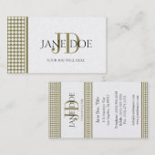 YourJobTitle Monogramm-Punkt-Goldpapier Visitenkarte (Vorne/Hinten)