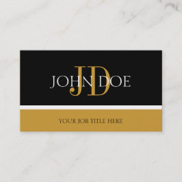 YourJobTitle Monogramm-schwarzes/gelbes Gold Visitenkarte