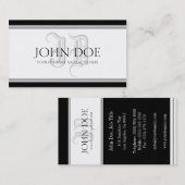 YourJobTitle! Römisches silbernes Monogramm Visitenkarte (Vorne/Hinten)