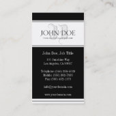 YourJobTitle! Römisches silbernes Monogramm Visitenkarte (Rückseite)