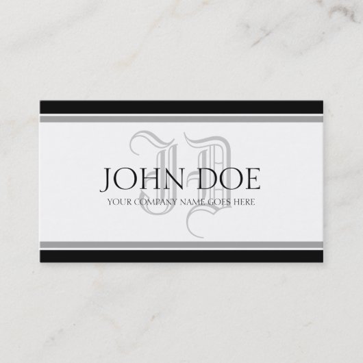 YourJobTitle! Römisches silbernes Monogramm Visitenkarte (Vorderseite)