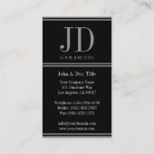 YourJobTitle schwarze/antike silberne Streifen Visitenkarte (Rückseite)