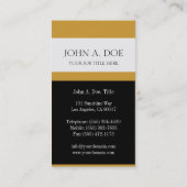 YourJobTitle schwarzes/gelbes GoldTouch Visitenkarte (Rückseite)