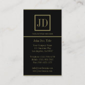 YourJobTitle Schwarzes/Goldquadratische Visitenkarte (Rückseite)