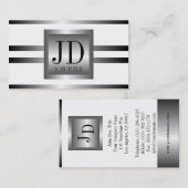 YourJobTitle silbernes Metall metallisch Visitenkarte (Vorne/Hinten)