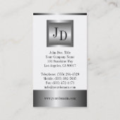 YourJobTitle silbernes Metall metallisch Visitenkarte (Rückseite)