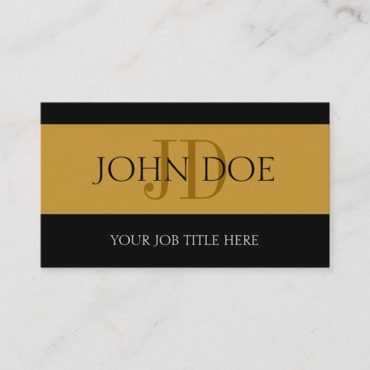 YourJobTitle Stripes Gold Visitenkarte (Vorderseite)