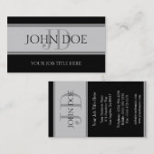 YourJobTitle Stripes Silver Visitenkarte (Vorne/Hinten)
