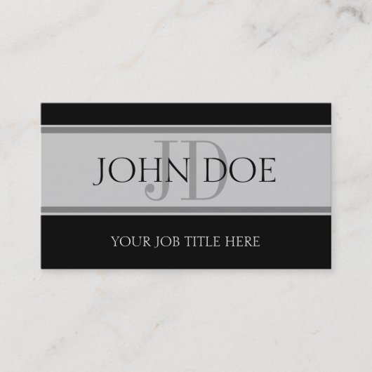YourJobTitle Stripes Silver Visitenkarte (Vorderseite)