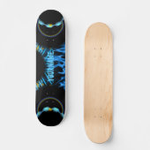 Yourname Blauer Flammenbrand Skateboard (Vorderseite)
