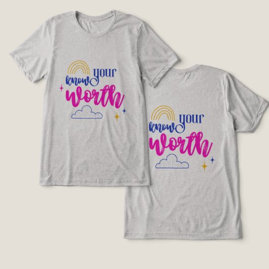#YourOwnWorthT-Shirt Tri-Blend Shirt (Design Vorderseite & Rückseite)