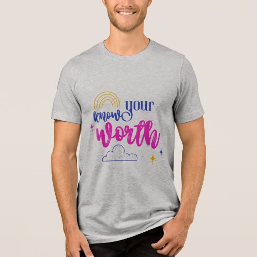 #YourOwnWorthT-Shirt Tri-Blend Shirt (Vorderseite)