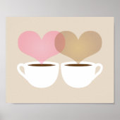 Yours and Mine Coffee Mugs in Love Art Print Poster (Vorne)