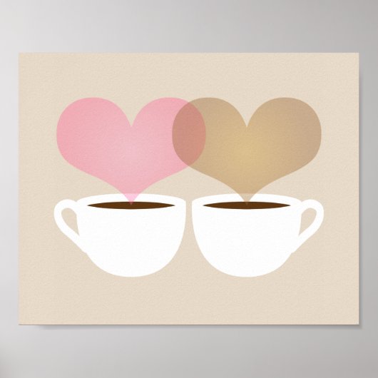Yours and Mine Coffee Mugs in Love Art Print Poster (Vorne)