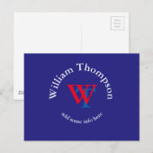 Yourself Logo Monogram Red Postkarte (Vorne/Hinten)