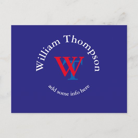 Yourself Logo Monogram Red Postkarte (Vorderseite)