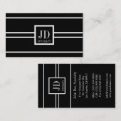YourSpecialty Black/White Stripe Pendant Visitenkarte (Vorne/Hinten)