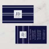 YourSpecialty dunkelblauer/weißer gestreifter Visitenkarte (Vorne/Hinten)