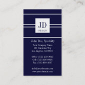 YourSpecialty Platin-dunkelblauer gestreifter Visitenkarte (Rückseite)