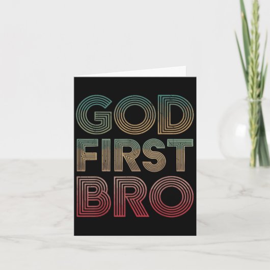 Youth Boy God First Bro Funny Christian God Brothe Karte (Vorderseite)