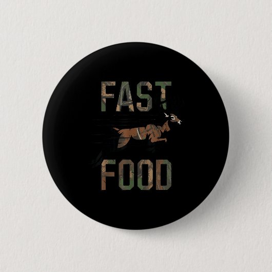 Youth Boys Camo Deer Hunting Fast Food Funny Hunti Button (Vorderseite)