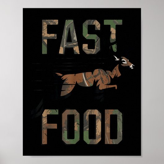 Youth Boys Camo Deer Hunting Fast Food Funny Hunti Poster (Vorne)