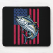 Youth Boys Deep Sea Fishing American Flag Bluefin Mousepad (Vorne)