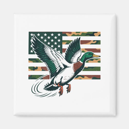 Youth Camo Mallard Duck Hunting Camouflage America Magnet (Vorne)