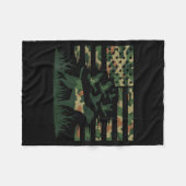 Youth Camo Mallard Duck Hunting Dog Camouflage Ame Fleecedecke (Vorderseite (Horizontal))