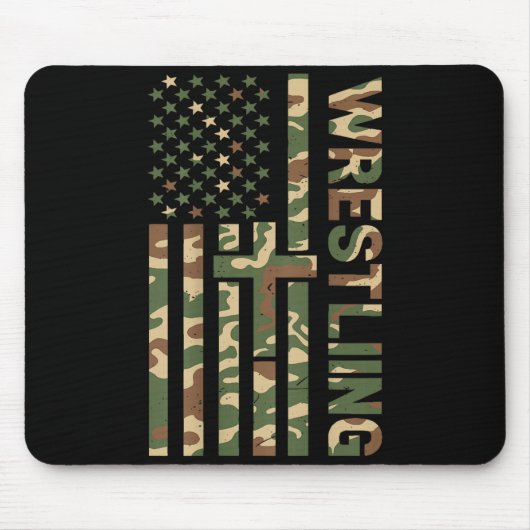 Youth Camo Wrestling American Flag Us Patriotic Bo Mousepad (Vorne)