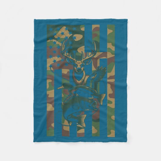 Youth Cross Camo Hunting Fishing B Deer Duck Camou Fleecedecke (Vorderseite)