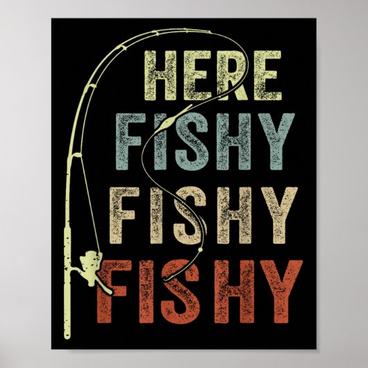 Youth Here-fishy Fishing-shirt Boys Toddler Funny  Poster (Vorne)