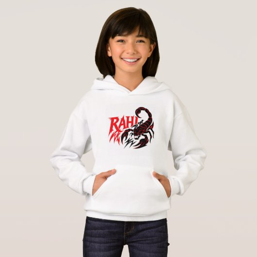 Youth Hoodie mit einem kühlen Skorpion-Design (Vorne ganz)