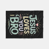 Youth Jesus Love You Bro Funny Christian God Son B Fleecedecke (Vorderseite (Horizontal))