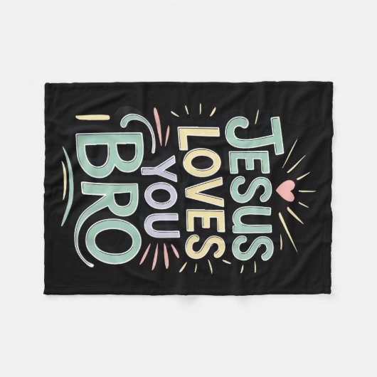 Youth Jesus Love You Bro Funny Christian God Son B Fleecedecke (Vorderseite (Horizontal))