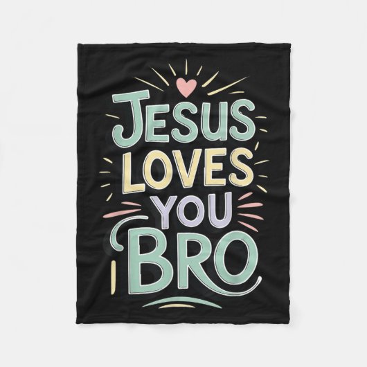 Youth Jesus Love You Bro Funny Christian God Son B Fleecedecke (Vorderseite)