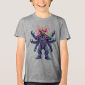 Youth Psychedelic Brain Monster Ray Clothing Item Tri-Blend Shirt (Vorderseite)