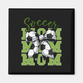 Youth Soccer Mom Coquette Bow Cute Sister Toddler Magnet